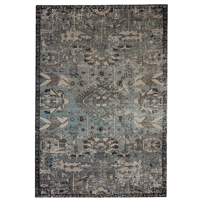 Zandra Blue Gray 5 Ft 3 In X 7 6, Blue And Green Area Rugs 5 215 7 Sage