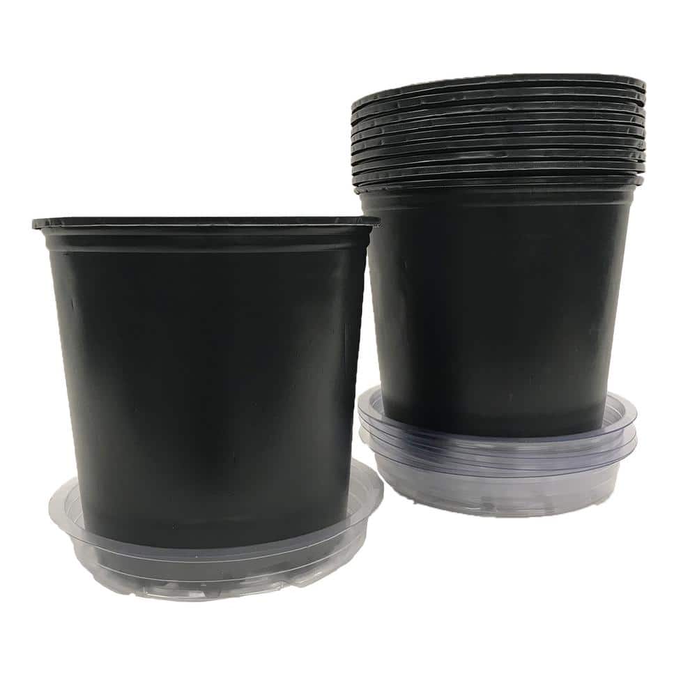 Viagrow 50 Gal. Trade Pot, Black Round Plastic Nursery Garden Pots