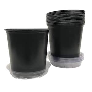 2 Gal. Plastic Nursery Pots with Saucers (10-Pack)