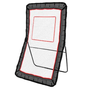 Lacrosse Rebounder 4 ft. x 7 ft. Volleyball Bounce Back Net with Target in Black