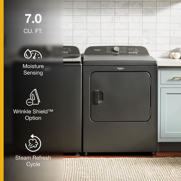 7.0 cu.ft. Vented Top Load Electric Dryer in Volcano Black