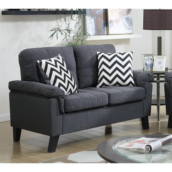 Poundex Bobkona 2 Piece Blue Grey Polyfiber Sofa Set With Accent Pillows Pdex F6905 The Home Depot Poundex Bobkona 2 Piece Blue Grey, Poundex Sofa Review