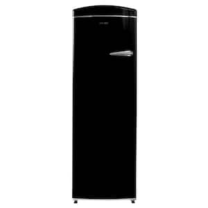 8.3 cu. Ft. Classic Retro Upright Freezer Frost Free 24 in. 110V w/ 6 Drawers in Black
