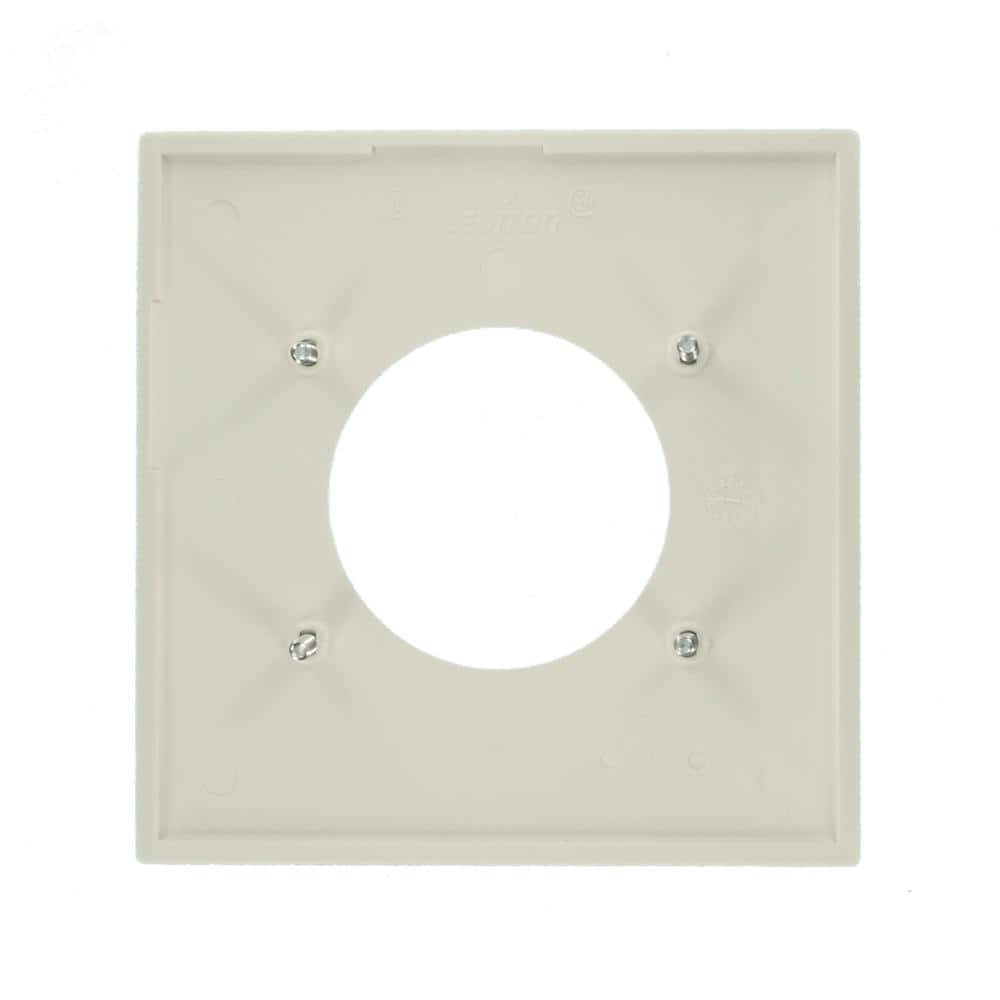 White Thermoplastic 2-Gang Single Receptacle Wall Plate