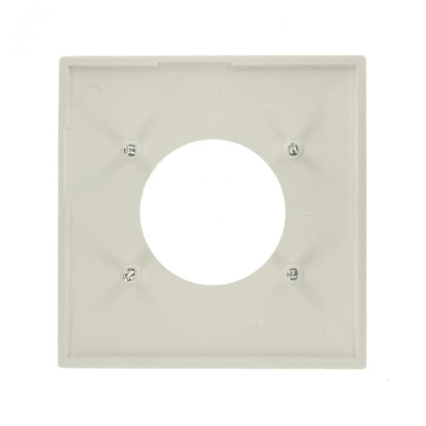 2-Gang White 2.145 in. Single Outlet/Receptacle Nylon Standard Wall Plate (1-Pack) 80726-W