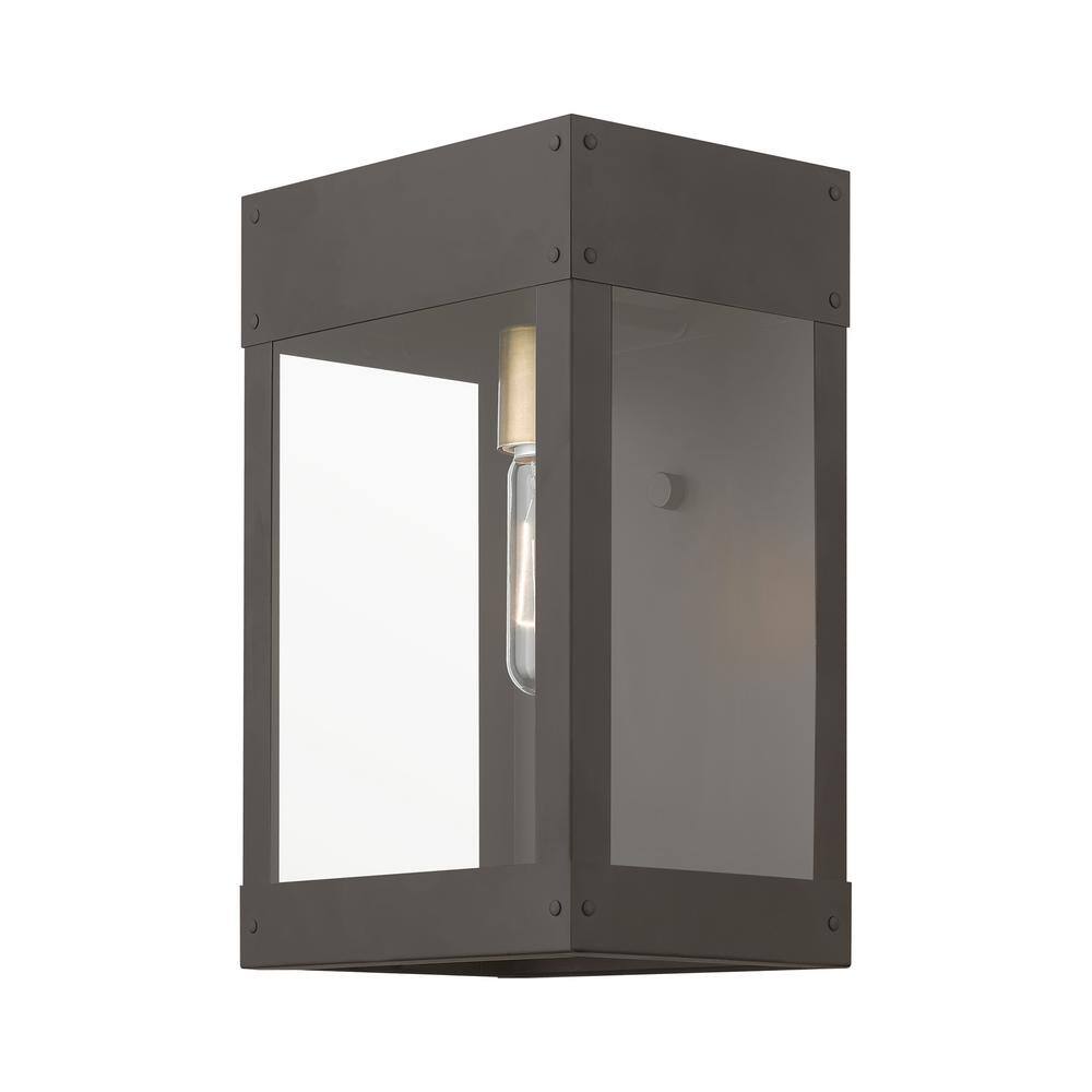 Bronze and Antique Brass Outdoor Wall Lantern Sconce