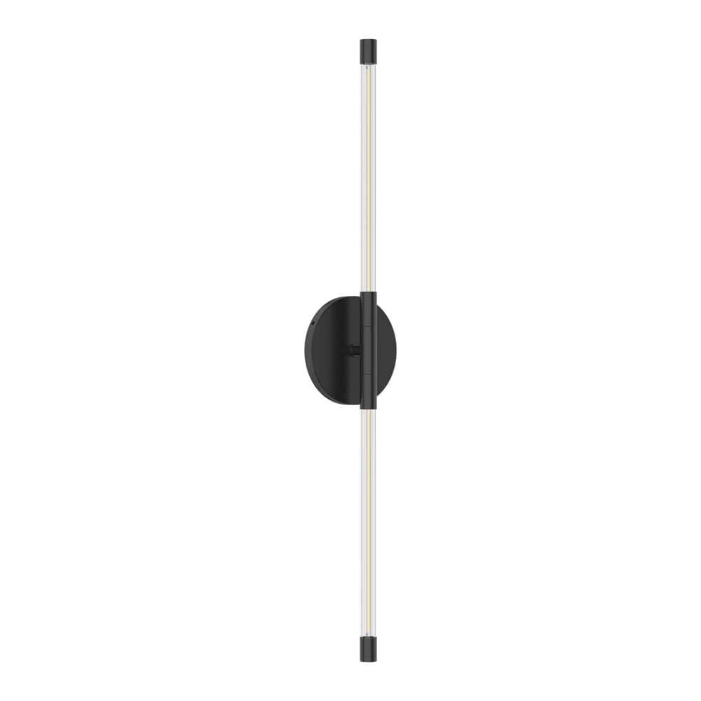 Motif Sleek Black Aluminum 25.63" LED Cylinder Wall Sconce