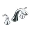 KOHLER Forte 8 in. 2-Handle Low-Arc Bath Faucet Trim in Polished Chrome ...