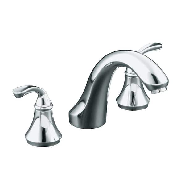 KOHLER Forte 8 in. 2-Handle Low-Arc Bath Faucet Trim in Polished Chrome (Valve Not Included)