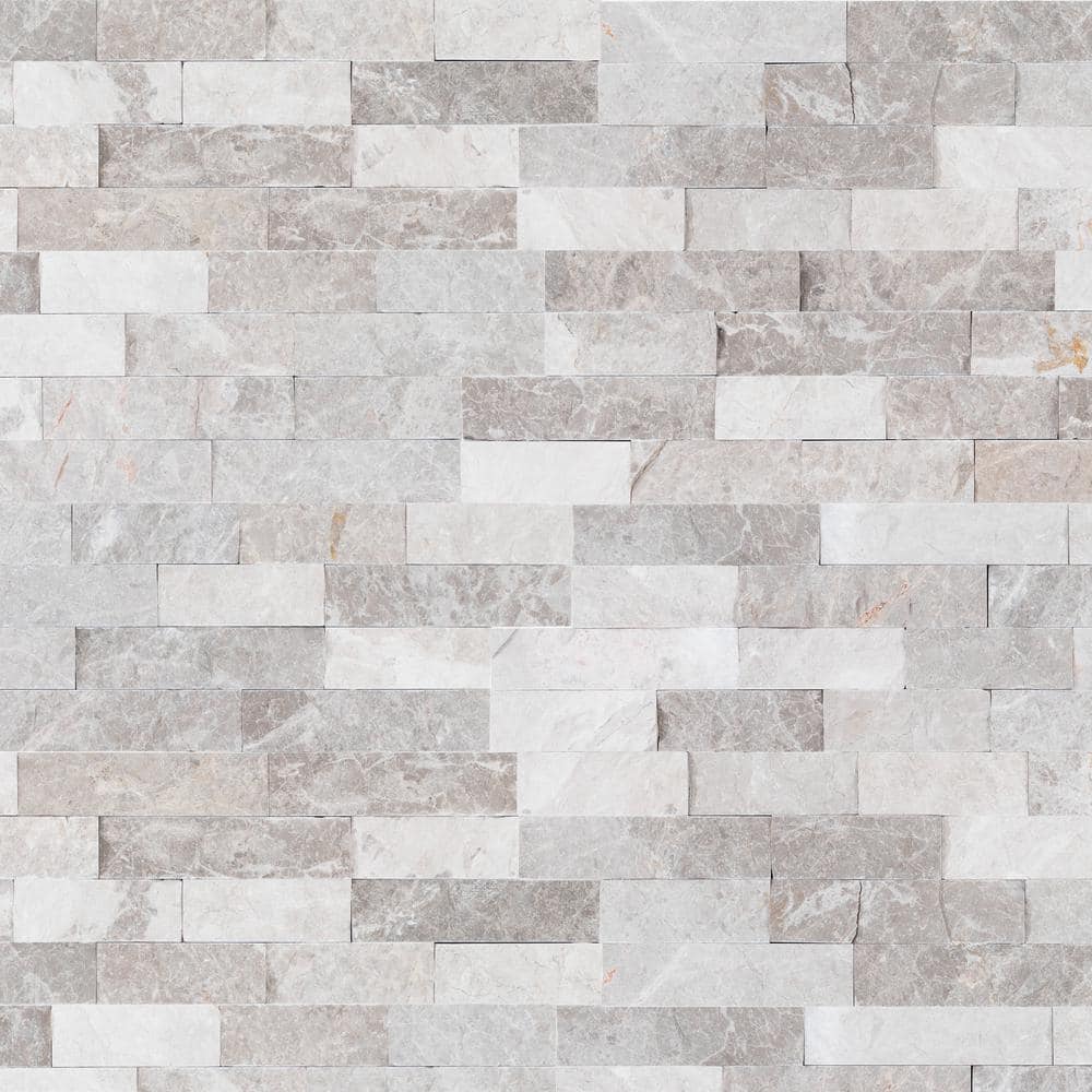 MSI Luna Gray Ledger Panel 6 in. x 24 in. Split face Marble Wall Tile