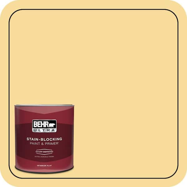 BEHR ULTRA 1 qt. #360C-3 Honey Tone Extra Durable Flat Interior Paint & Primer