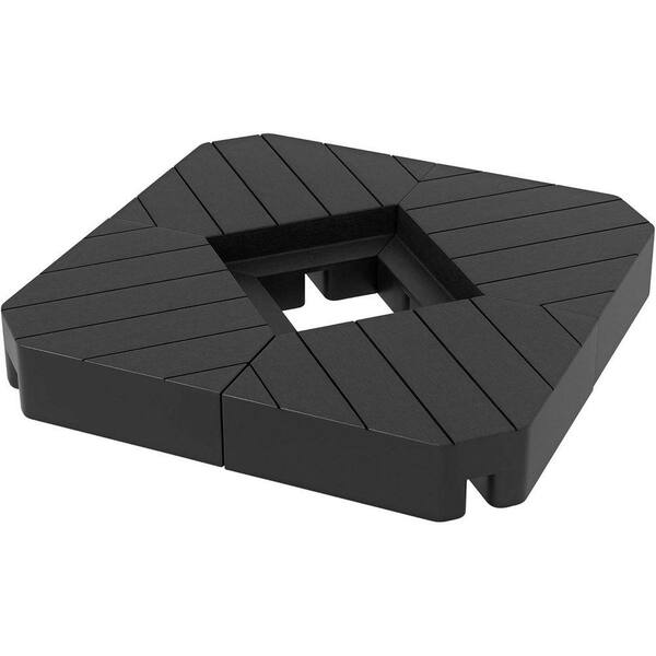 180 lbs. 4-Pieces Patio Umbrella Base in Black Fillable Weighted Cantilever Offset Umbrella Base