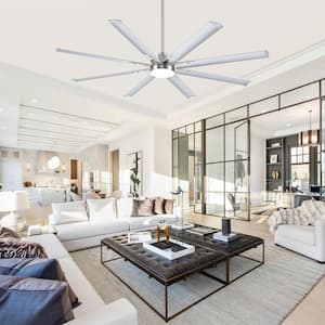 Oscar 6 ft. Indoor 120-Volt Aluminum-Blade Satin Nickel Ceiling Fan with Integrated LED and Remote Control Included