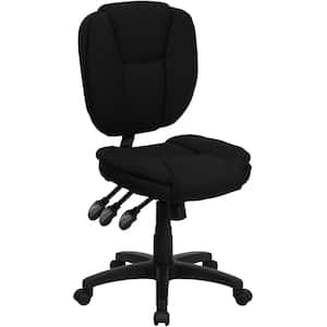 Fabric Swivel Ergonomic Task Chair in Black