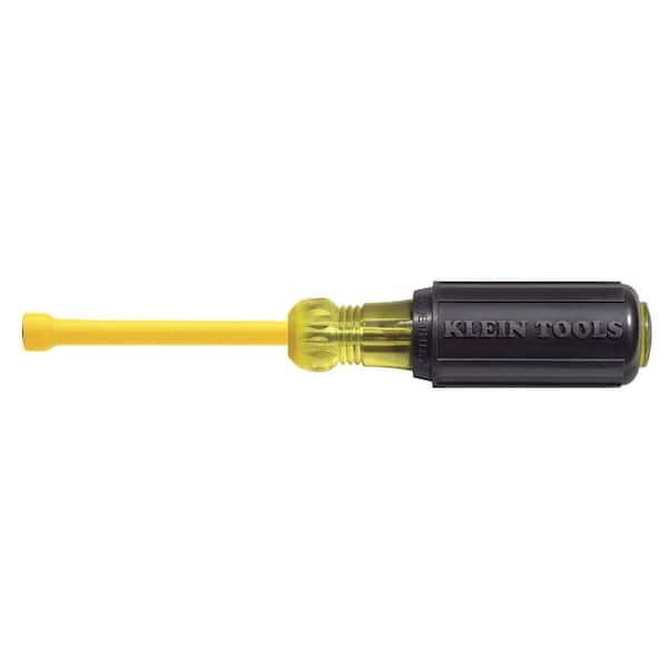 Klein Tools 1/4 in. Coated Nut Driver with 3 in. Hollow Shaft- Cushion Grip Handle