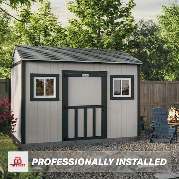 Professionally Installed Tahoe Huntington 10 ft. x 12 ft. Wood Shed with 8 ft. High Sidewall (120 sq. ft.)