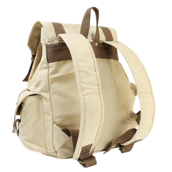 Vagarant 15 in. H Khaki Sport Canvas Backpack Rucksack C03KK - The