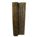 1 in. D x 48 in. H x 96 in. L Natural Black Bamboo Fencing Garden Screen Rolled Wood Fence Panel