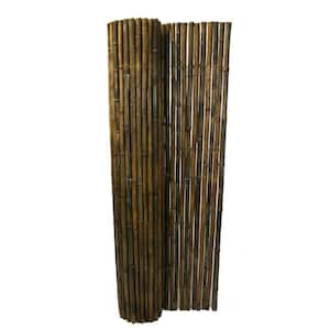 6 ft. H x 8 ft. W Natural Black Rolled Bamboo Fencing Garden Screen Fence Panel