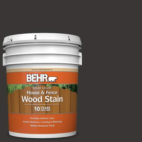 BEHR 5 gal. Black Solid Color House and Fence Exterior Wood Stain