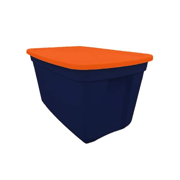 Edge Plastics 20 Gal Storage Bin Navy/Orange