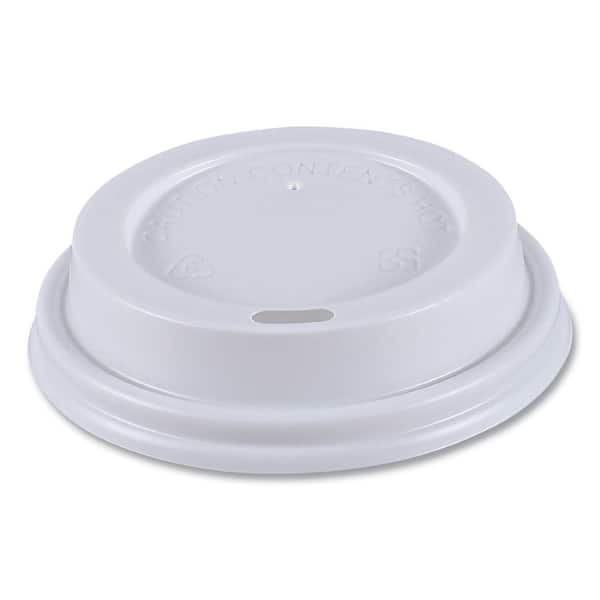 White Disposable Polystyrene Cup Lids, Hot Drinks, Fits 8 oz. Hot Cups, 1,000 / Carton