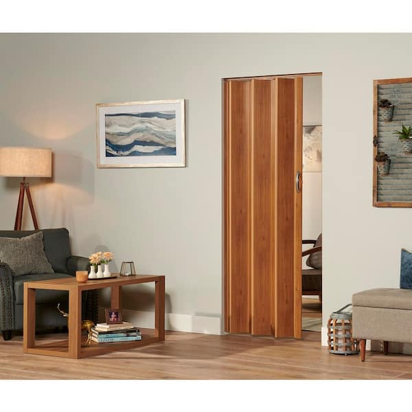 Spectrum Berkshire 36 in. x 80 in. Natural Oak Vinyl PVC Accordion