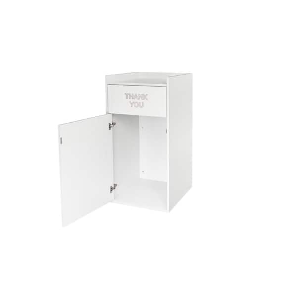 Alpine Industries 40 Gal. White Wooden Tray Top Waste Enclosure