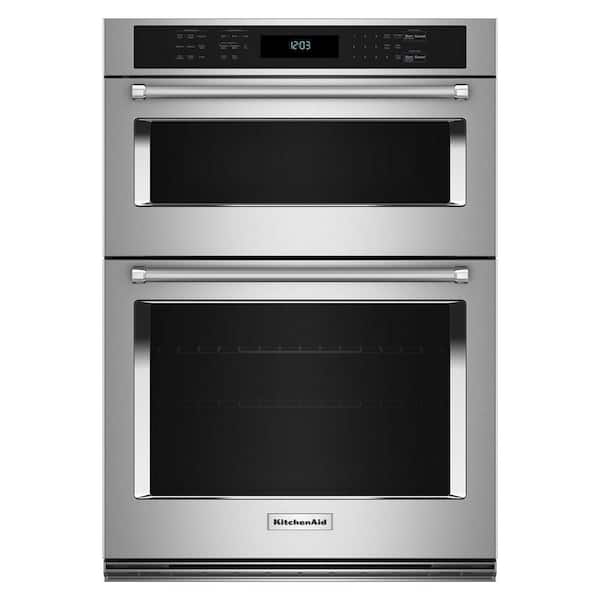 KitchenAid 27 in. Electric Wall Oven and Microwave Combo in Stainless Steel with Air Fry Mode
