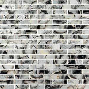 Midnight Agate Subway 12 in. x 12 in. Matte Glass Mesh-Mounted Mosaic Tile (10 sq. ft./Case)