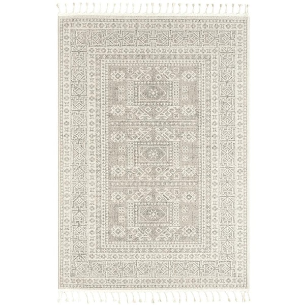 Abani Layla Beige 6 ft. x 9 ft. Oriental Polypropylene Area Rug
