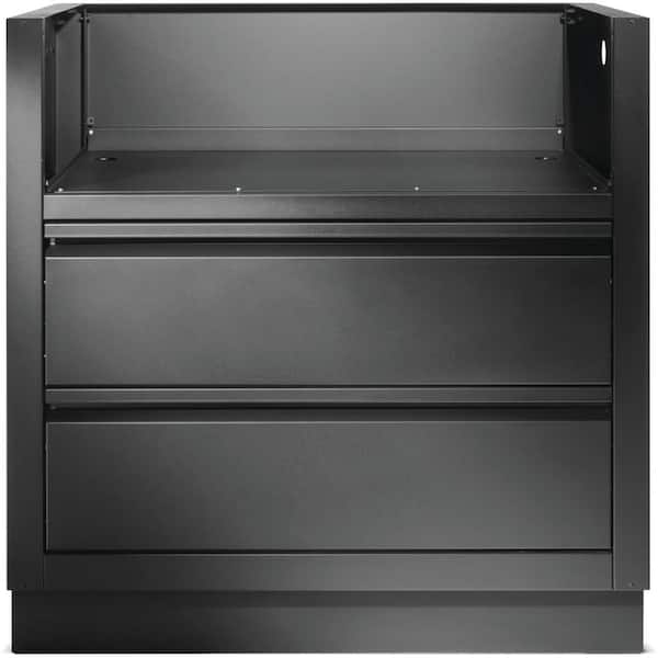 OASIS 34.75 in. Matte Black 2-Drawer Under Grill Cabinet for Built-in 700 Series 32