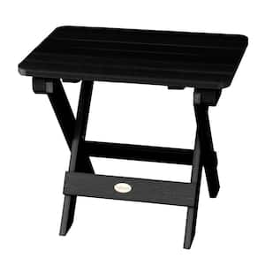 Adirondack Black Recycled Plastic Outdoor Folding Side Table