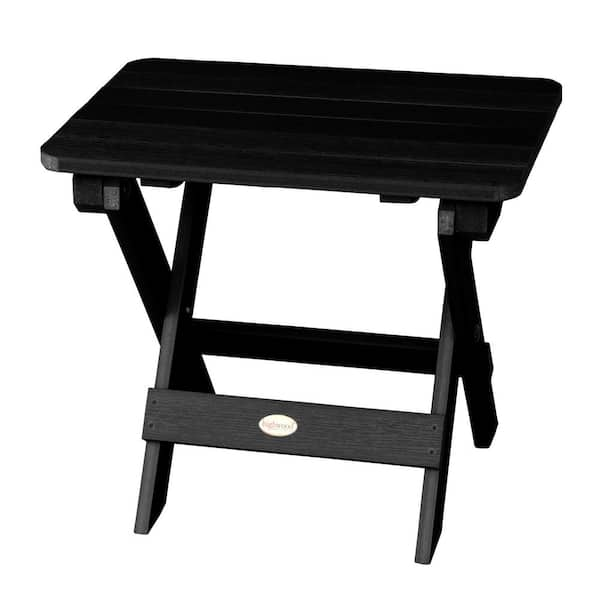 Highwood Adirondack Black Recycled Plastic Outdoor Folding Side Table   Highwood Outdoor Side Tables Ad Tbs1 Bke 64 600 