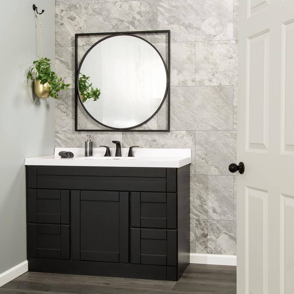 Silver Lake 25.6 in x 14.8 in Interlocking Vinyl Waterproof Wall Tiles