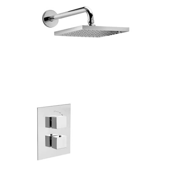 LaToscana Quadro 2-Handle 1-Spray Square Shower Faucet in Chrome