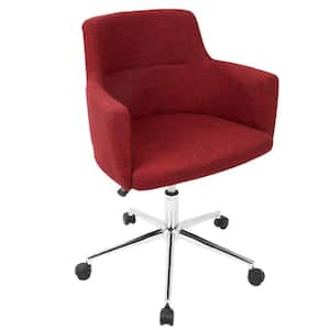 Andrew Contemporary Adjustable Red Fabric Office Chair