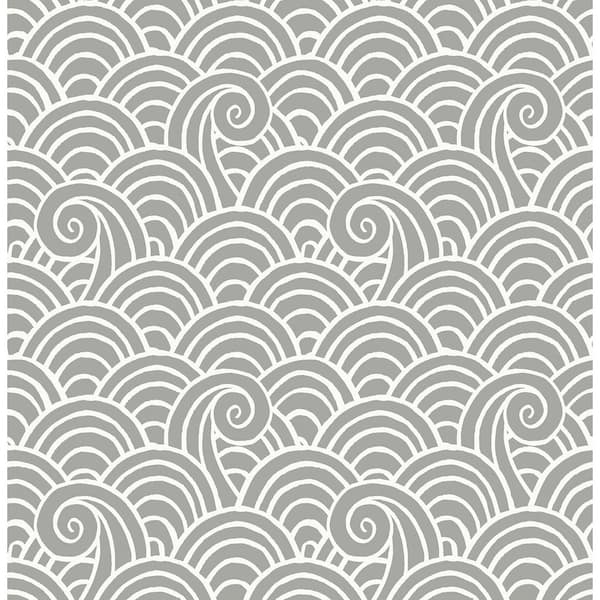 A-Street Prints Alorah Grey Wave Wallpaper