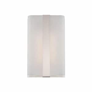 Urban 5 in. Integrated LED Satin Platinum Modern Wall Sconce with Frosted Acrylic Shade