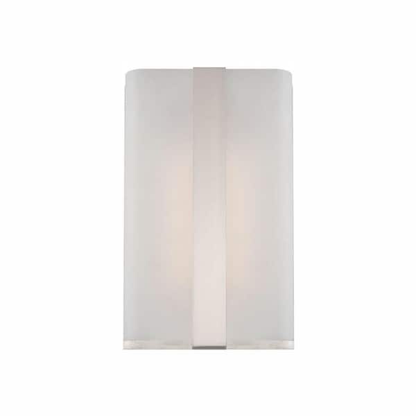 Designers Fountain Urban 5 in. Integrated LED Satin Platinum Modern Wall Sconce with Frosted Acrylic Shade