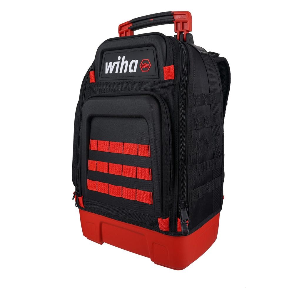 Heavy Duty Black and Red Tool Hauler Backpack