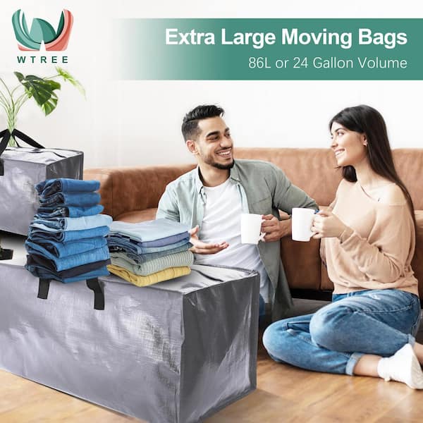 Angel Sar 8 Pack Silver Heavy Duty Moving Bags with Backpack