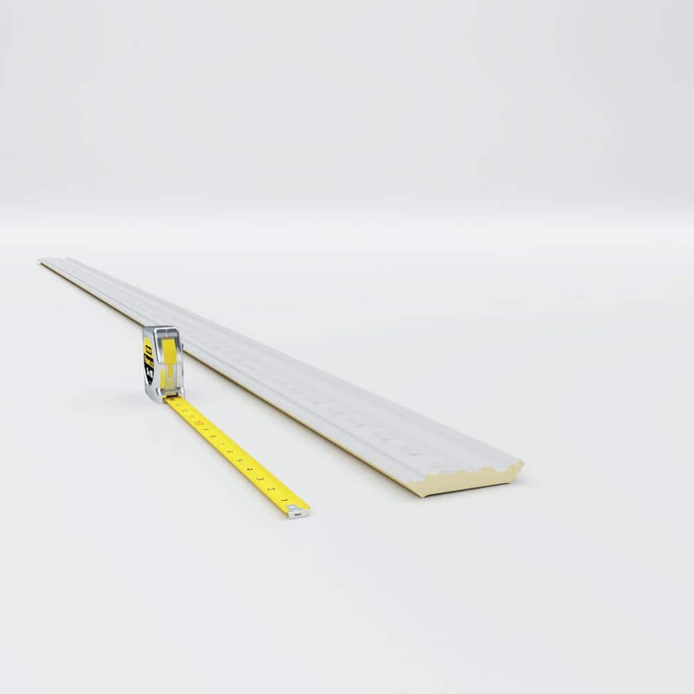 Primed White Polyurethane Geometric Crown Moulding Sample
