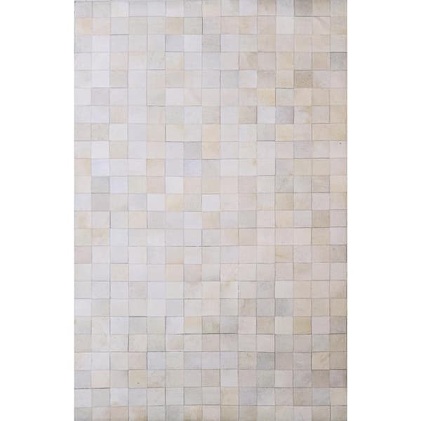 Santa Fe Ivory 10 ft. x 14 ft. Geometric Contemporary Area Rug