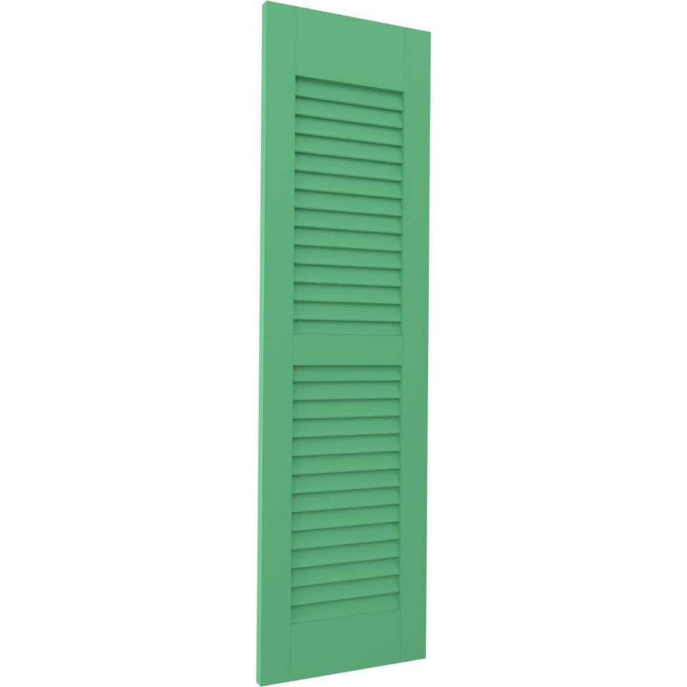 18 in. W x 51 in. H Americraft 2-Equal Louver Exterior Real Wood Shutters Pair in Lily Pads price history on PriceWatchPro