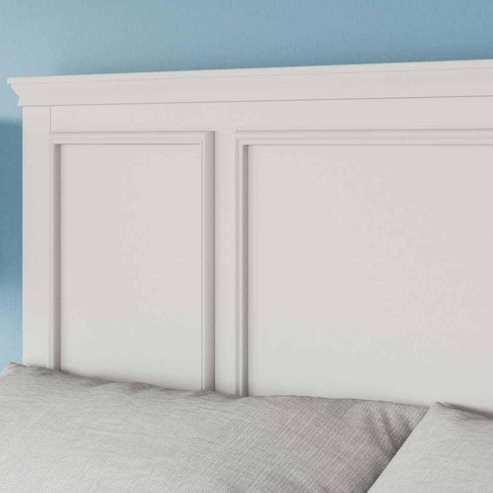 Naples Off-White Queen Wood Panel Headboard