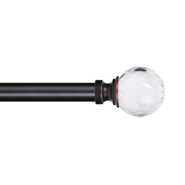 The Haven Collection Constellation Acrylic 36 in. - 72 in. Adjustable Single Curtain Rod 1 in. in Oil Rubbed Bronze with Finial