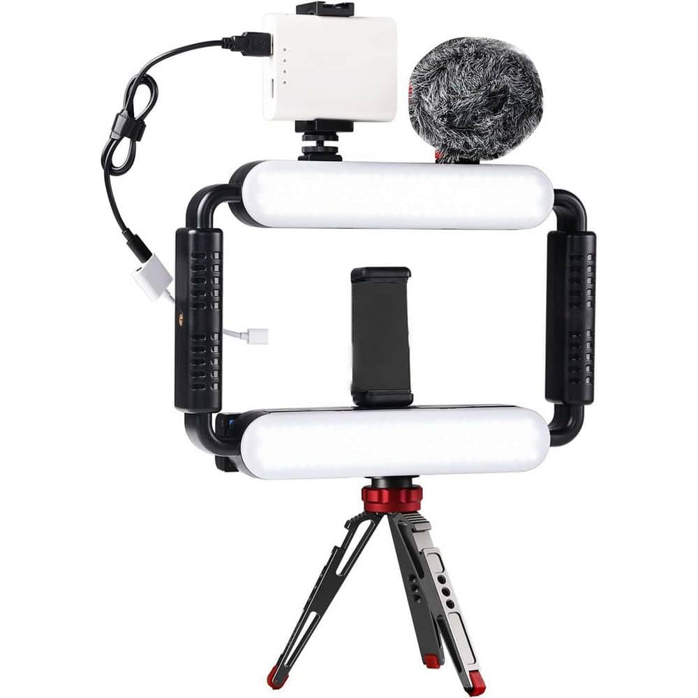 Gimbal Stabilizer Smartphone Video Light Kit 5600K LED with Microphone Tripod for Recording Vlogging Live Streaming price history on PriceWatchPro