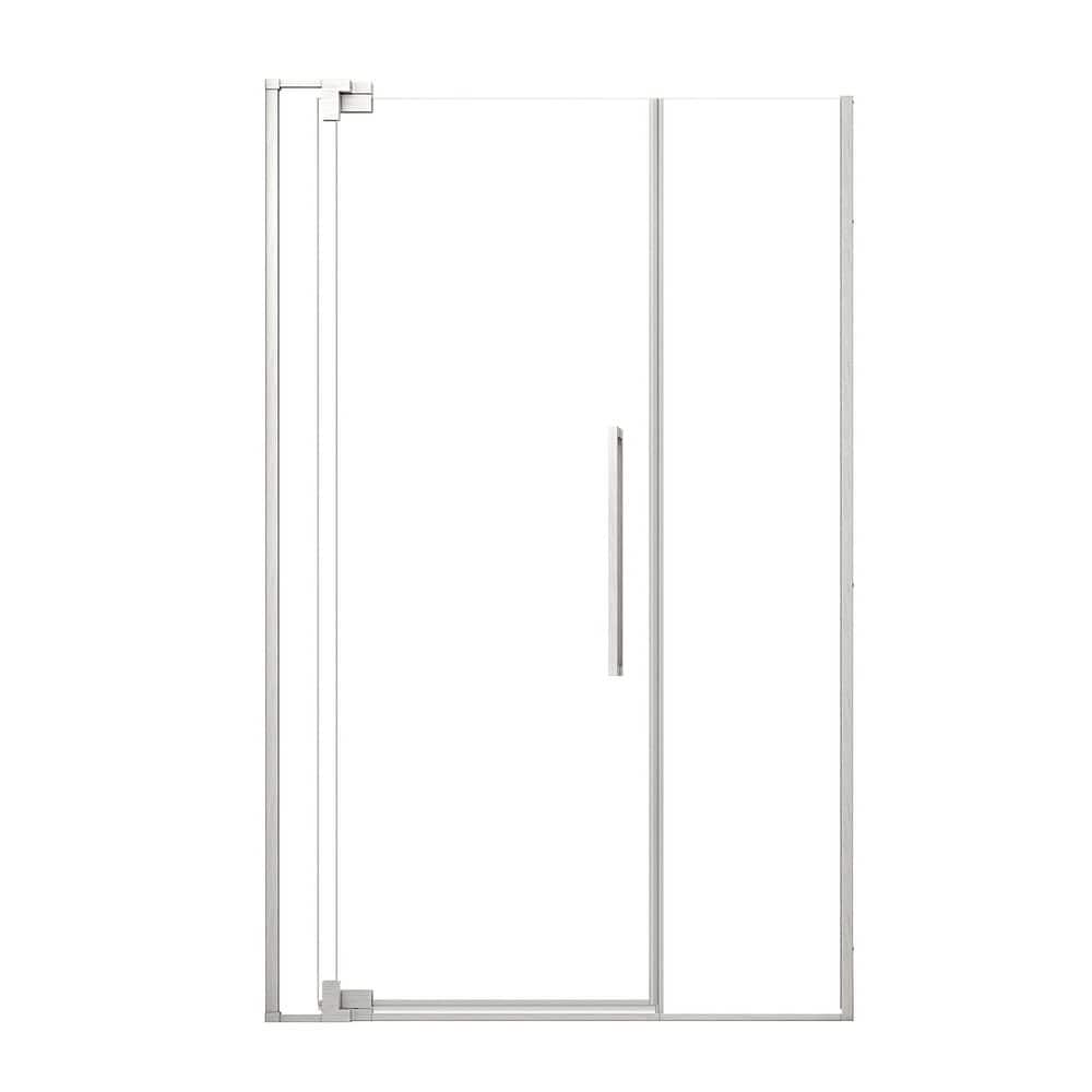Rynolds Duo 55 in.-51 in. W x 76 in. H Pivot Frameless Shower Door in Polished Chrome with Clear Glass with Handle price history on PriceWatchPro