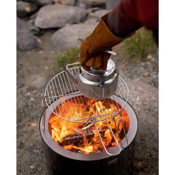 Stainless Steel Grill Grate for Fire Stove Pilar 50 with Collapsible Legs and Handle